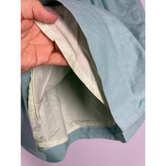 J.Crew, Sz 2, Aqua Blue Paperbag Waist Short Skirt, Linen & Cotton, Lightweight - Picture 2 of 8